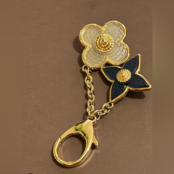 Authentic Louis Vuitton bag charm in blue & white LV flower pattern. Mint. - Picture 6 of 8